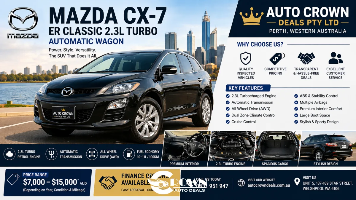 Mazda CX-7 ER Classic 2.3L Turbo Review | Perth Auto Crown Deals Pty Ltd